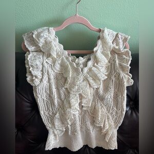 Zara. Knit stretch top. Never worn w tags. Size Large